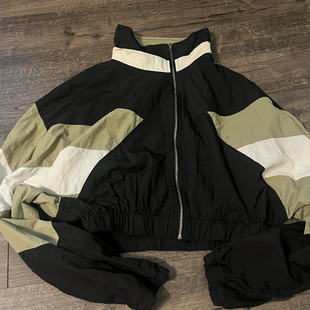 Black and Olive Colorblock Jacket